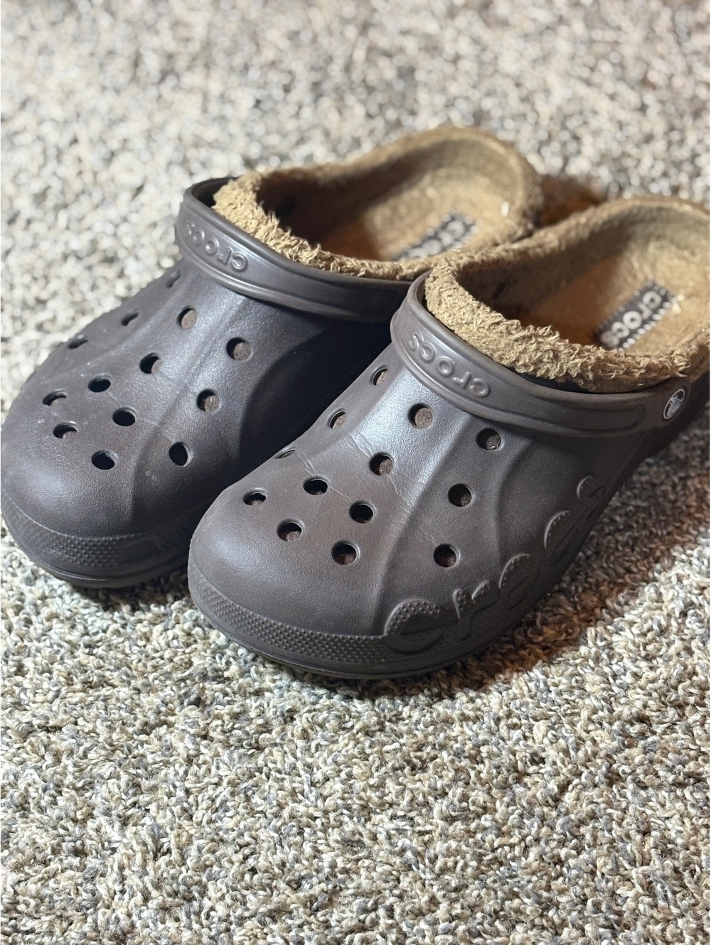 Crocs Classic Lined Clogs Brown Size 10/12